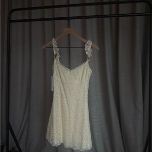 Princess Polly Cream Lace Mini Dress